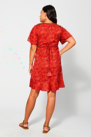 Robe courte portefeuille Rouge et orange