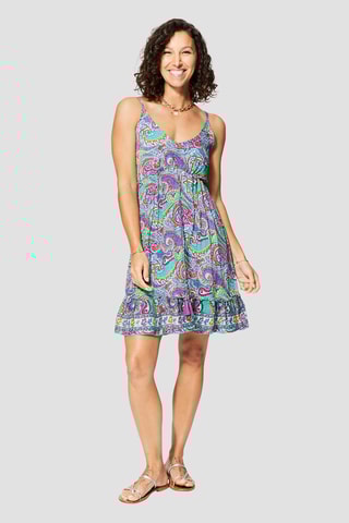 Robe volantée - Vert et violet 