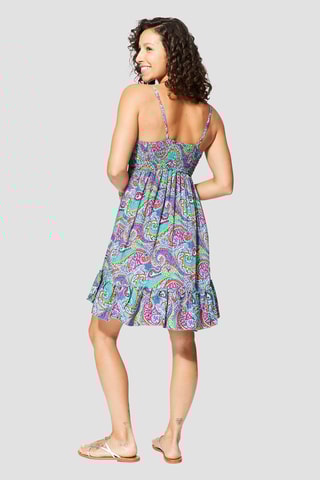 Robe volantée - Vert et violet 