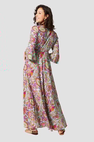 Robe longue - Doré et turquoise 