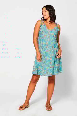 Robe trapèze Bleu et beige