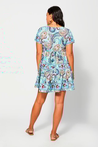 Robe trapèze Bleu et crème