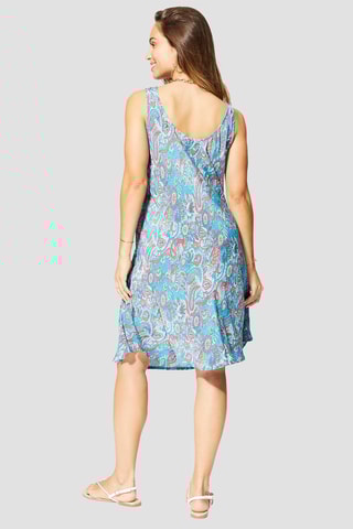 Robe volantée - Bleu et turquoise 