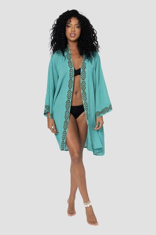 Kimono de plage - Turquoise
