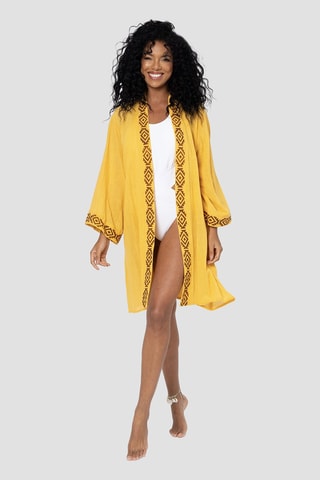 Kimono de plage - Moutarde