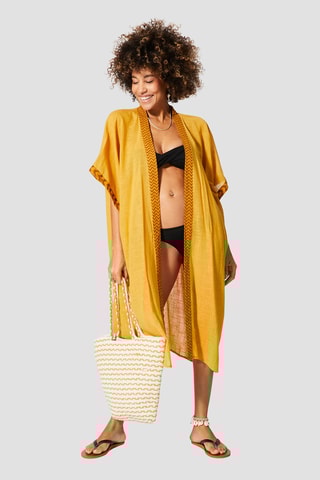 Kimono de plage - Moutarde