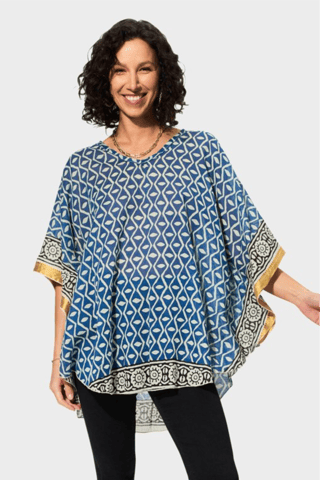 Blouse - Bleu et écru