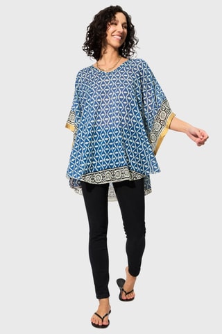 Blouse - Bleu et écru