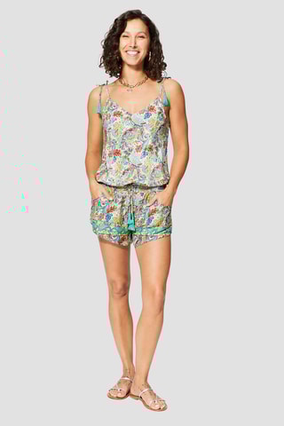 Combishort - Beige et bleu