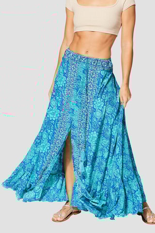 Jupe longue - Bleu et turquoise