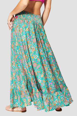 Jupe longue - Vert et fuchsia