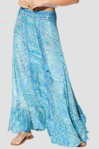Jupe longue - Turquoise et crème