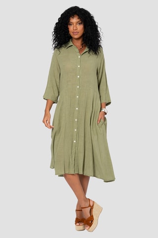 Robe chemise - Kaki