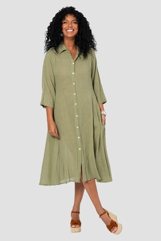 Robe chemise - Kaki
