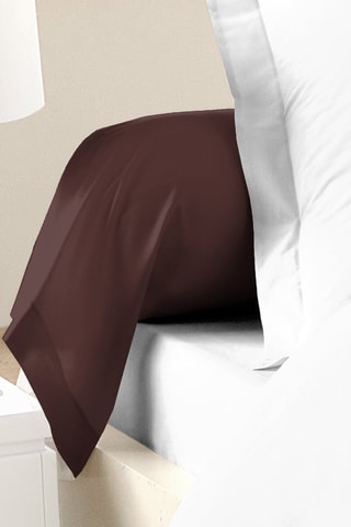 2 taies de traversin en coton 57 fils/cm² - 85 x 185 cm - Marron