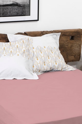 Drap-housse en coton 57 fils/cm² Rose poudré