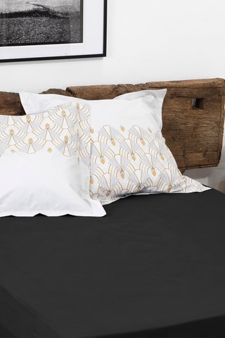 Drap-housse en coton 57 fils/cm² - 
Noir
