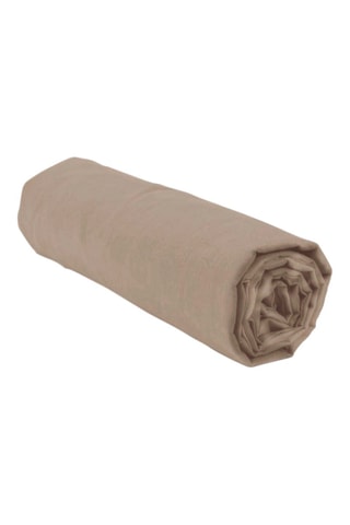 Drap-housse en coton 57 fils/cm² - Beige