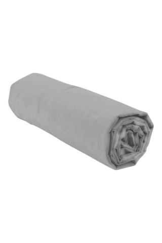 Drap-housse en coton 57 fils/cm² - Gris clair