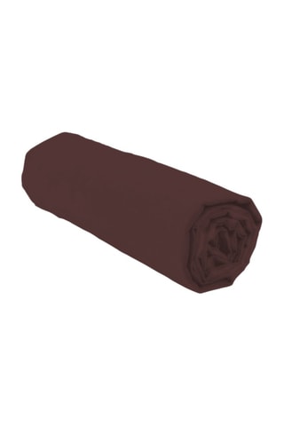 Drap-housse en coton 57 fils/cm² - Marron