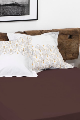 Drap-housse en coton 57 fils/cm² - Marron