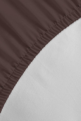 Drap-housse en coton 57 fils/cm² - Marron