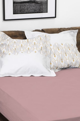 Drap-housse en percale de coton 80 fils/cm² La Beguine - Rose