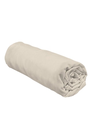Drap-housse en percale de coton 80 fils/cm² La Beguine - Beige
