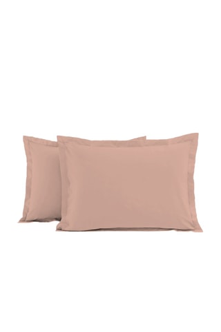 2 taies d'oreiller en percale de coton 80 fils/cm² La Beguine - Rose