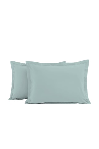 2 taies d'oreiller en percale de coton 80 fils/cm² La Beguine - Vert d'eau