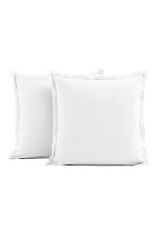 2 taies d'oreiller en percale de coton 80 fils/cm² La Beguine - Blanc