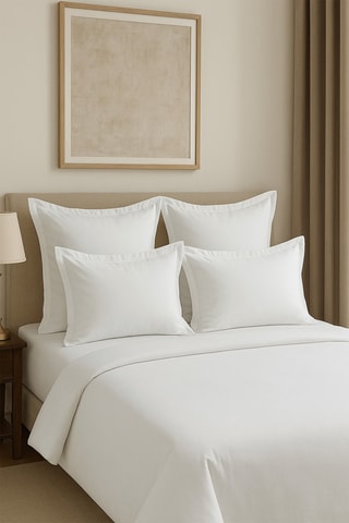 2 taies d'oreiller en percale de coton 80 fils/cm² La Beguine - Blanc