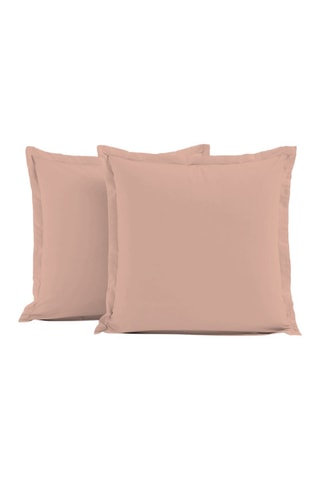 2 taies d'oreiller en percale de coton 80 fils/cm² La Beguine - Rose