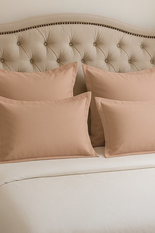 2 taies d'oreiller en percale de coton 80 fils/cm² La Beguine - Rose