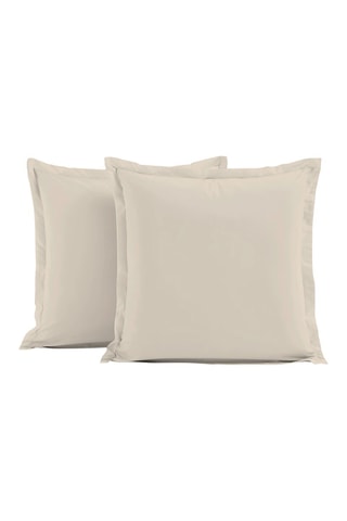 2 taies d'oreiller en percale de coton 80 fils/cm² La Beguine - Beige