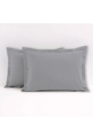 2 taies d'oreiller en coton 57 fils/cm² - Gris clair