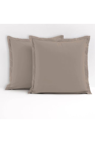 2 taies d'oreiller en coton 57 fils/cm² - Beige