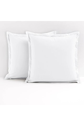2 taies d'oreiller en coton 57 fils/cm² - Blanc