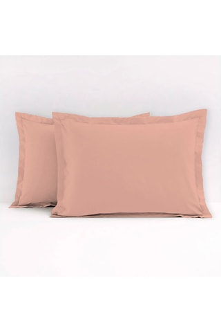 2 taies d'oreiller en coton 57 fils/cm² - Rose