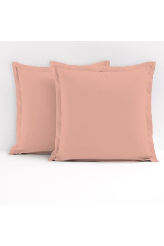 2 taies d'oreiller en coton 57 fils/cm² - Rose