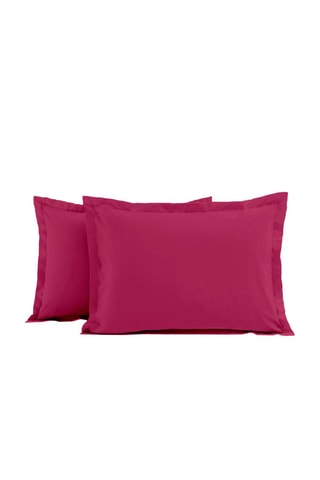 2 taies d'oreillers en coton 57 fils/cm² - Fuchsia 