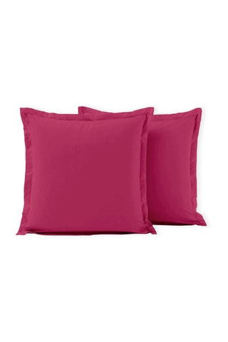 2 taies d'oreillers en coton 57 fils/cm² - Fuchsia
