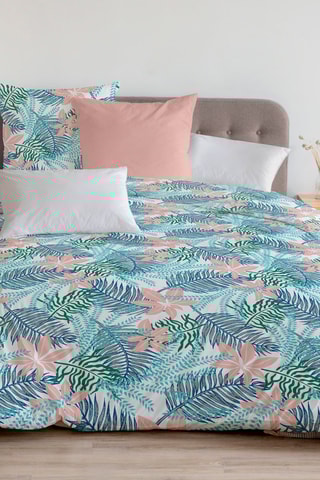 Parure de couette en coton 57 fils/cm² Amazonie - Vert et beige