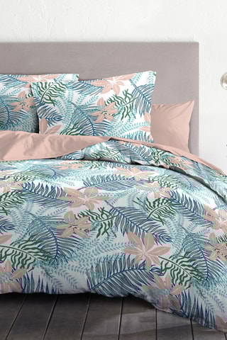 Parure de couette en coton 57 fils/cm² Amazonie - Vert et beige