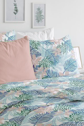 Parure de couette en coton 57 fils/cm² Amazonie - Vert et beige