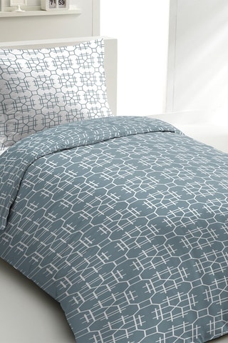 Parure de couette en coton 57 fils/cm² Milonga - Bleu et blanc