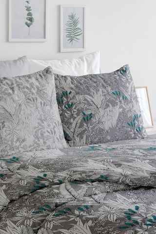 Parure de couette en coton 57 fils/cm² Curitibia - Gris et anthracite