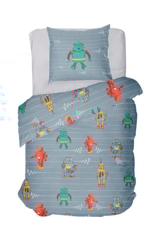 Parure de couette en coton 57 fils/cm² Vintage Toys -  
Gris foncé