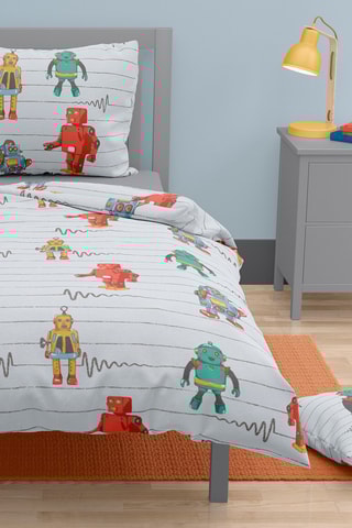 Parure de couette en coton 57 fils/cm² Vintage Toys -  
Gris clair