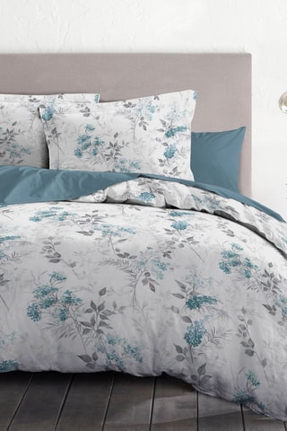 Parure de couette en coton 57 fils/cm² Pompadour - Blanc et bleu